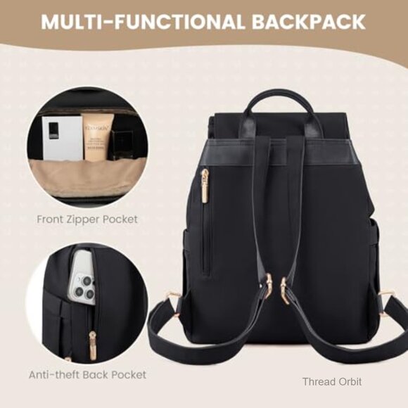 Mini Backpack Purse with Anti-Theft Pocket, Water-Resistant Polyester Daypack main image 4